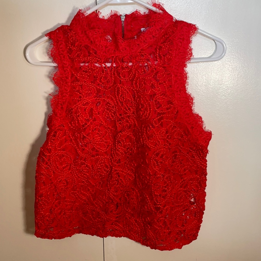 Detailed red blouse